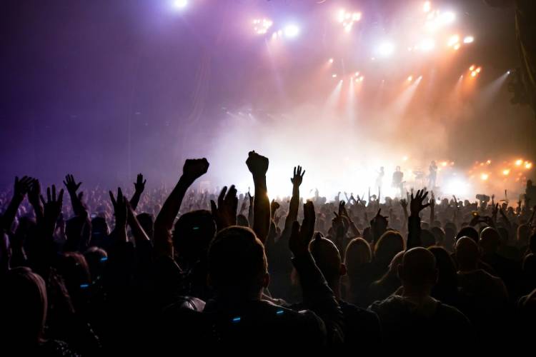 People enjoying a concert