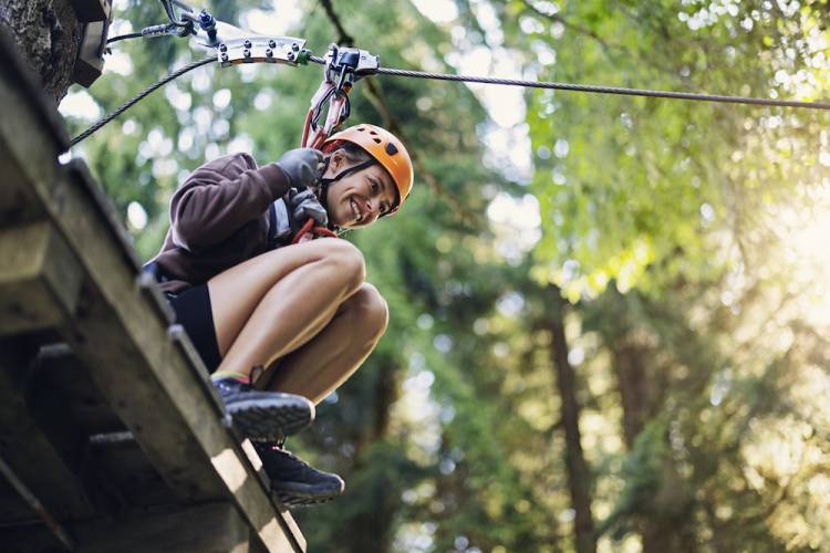 ziplining adventurer