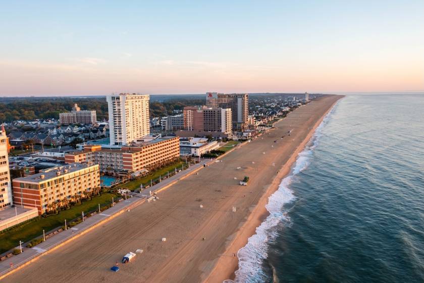 Virginia Beach boardwalk aerial view