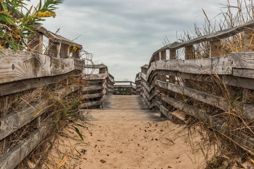 Sand-Covered Pathway to Beach at First Landing State Park
