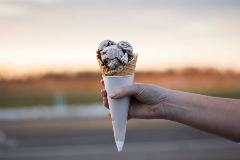 Ice cream and a sunset