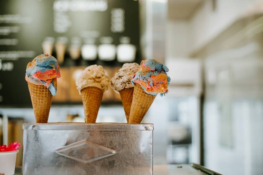 Ice cream at ice cream shop