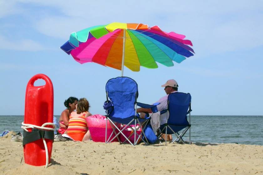 family enjoying the day at virginia beach